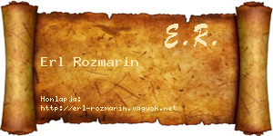 Erl Rozmarin névjegykártya